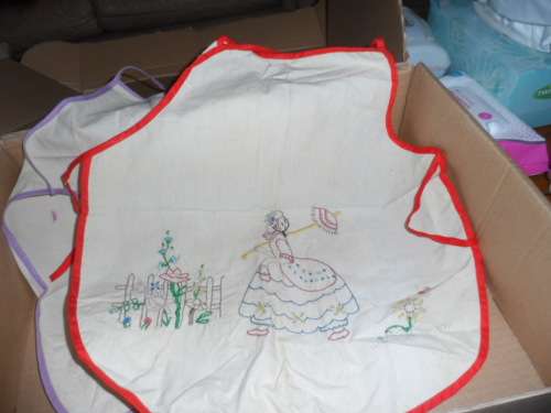 Lovely kiddies embroidered aprons half done 4