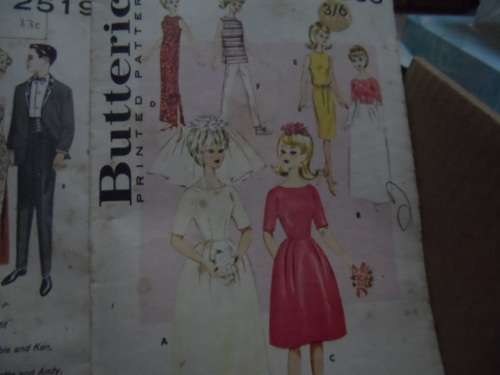 Very hard to find vintage barbie ken etc sewing patterns