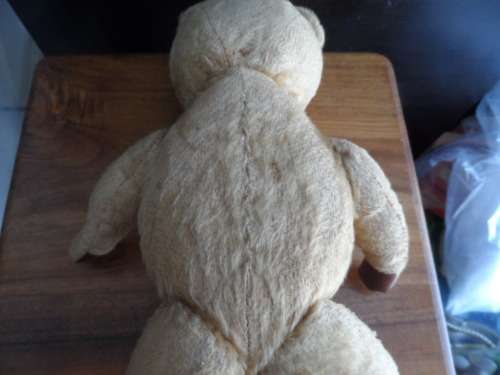 Very old mohair Ark teddy Head is straw filled has lost one eye about 33cm