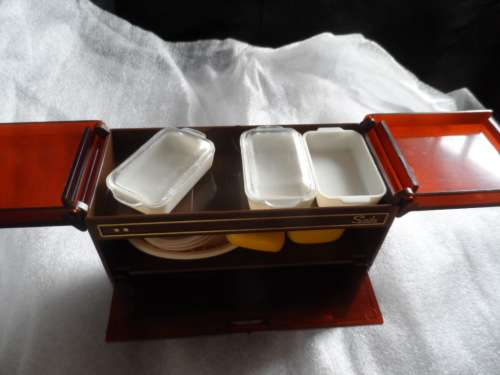 Vintage  Sindy Pedigree hot food  cart with dishes and lids
