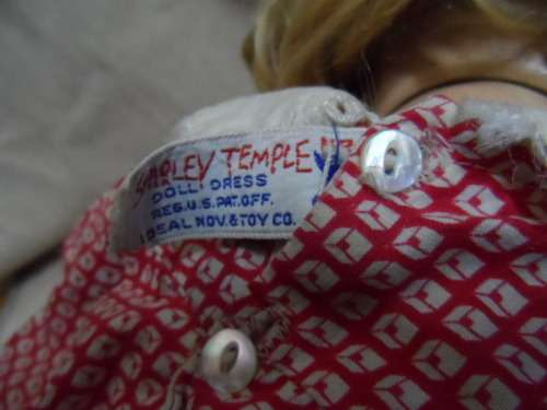 Original Shirley Temple composition 18 inch made by ideal and original dress with label