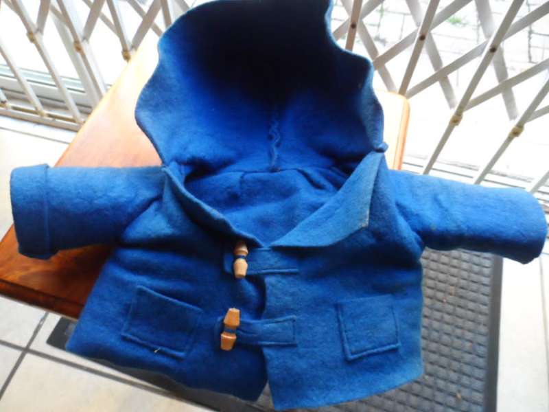 Lovely Original large paddington bear blue felt jacket