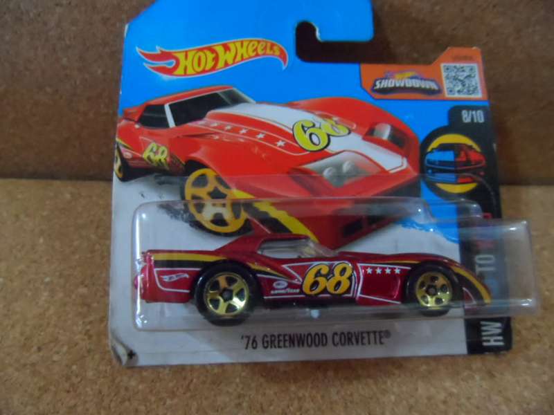 2016 Hot Wheels #63 `76 Greenwood Corvette Red HW Mild to Wild  [m55]