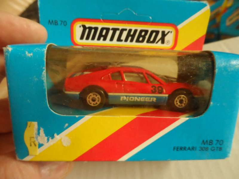MATCHBOX MB 70 RED & BLUE FERRARI 308 GTB PIONEER RALLY 39 MINT/BOX   [m75]