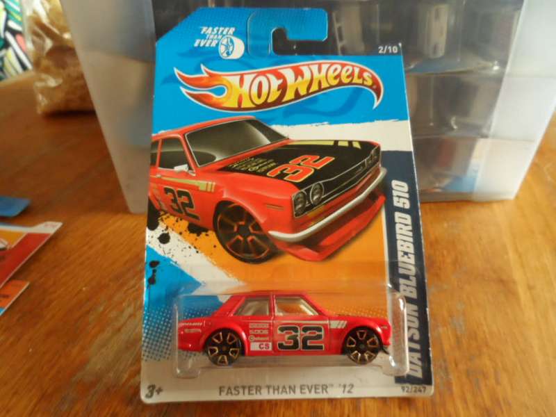 Hot Wheels Faster Than Ever `12 Datsun Bluebird 510 Red 32- sealed long card [m48]