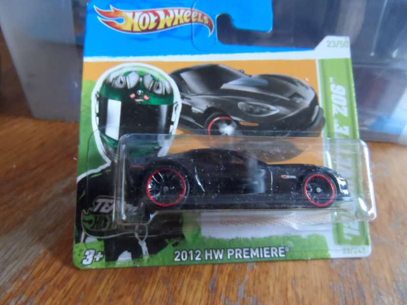 Hot Wheels `12 Corvette C6 Z06 black 2012 New Models-sealed short card-[m48]