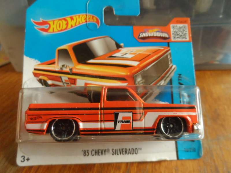 Hot Wheels `83 Chevy Silverado Fram Orange HW City -sealed short card-[m48]