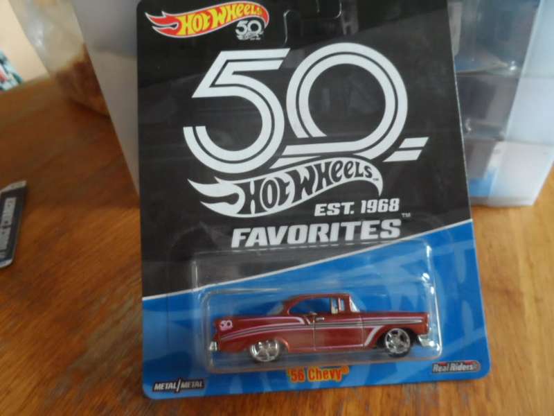 Hot Wheels 50th Anniversary Favorites `56 Chevy Real Riders #1/10- sealed long card-[m47]
