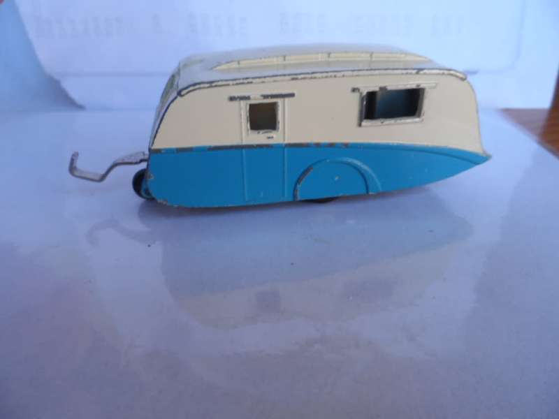 Vintage Dinky Toys 190 Caravan Model Blue White, Original   [m22]