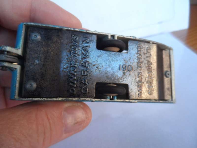 Vintage Dinky Toys 190 Caravan Model Blue White, Original   [m22]