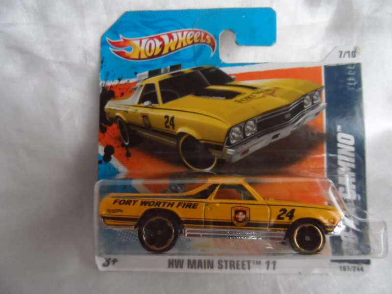 2011Hot Wheels `68 El Camino Fort Worth Fire Yellow HW Main Street  [m47]