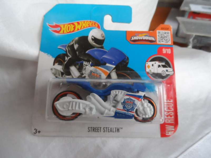 Hot Wheels Street Stealth Hw Rescue 9/10 219/250 Police Motorcycle [m51]