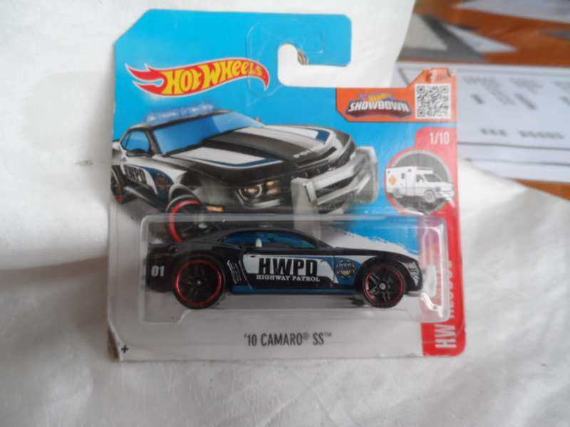 HOT WHEELS HW RESCUE `10 CAMARO SS HWPD BLACK 1/10 sealed Short Card  [m52]