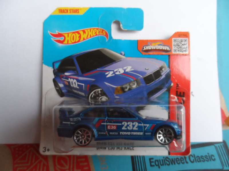 2015 Hot Wheels Race Series Black BMW E36 M3 Race - Short Card  [m56]