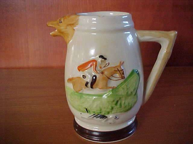 Fox huntin jug Keel Street pottery KSP