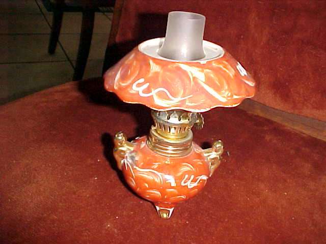 Lovely small Porcelain lamp with wick never been used.15cm high