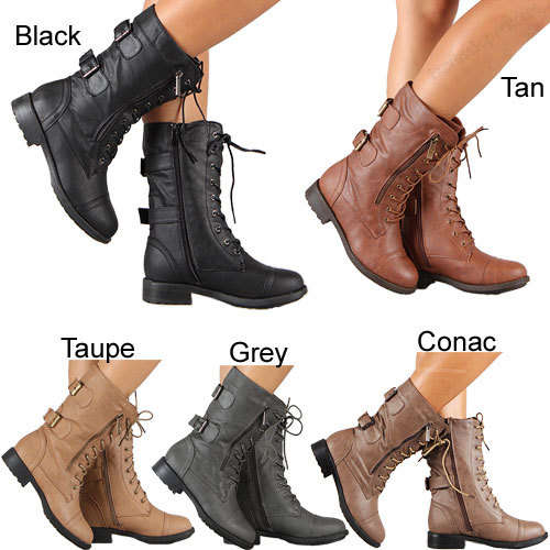 LACE UP COMBAT BOOTS* LAST PAIR* GREY ONLY * SIZE 4*