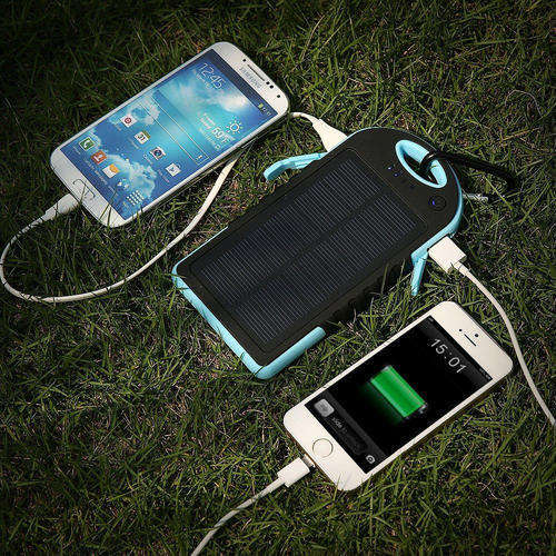 5000mAh Portable Waterproof Solar Charger Dual USB External Battery Power Bank
