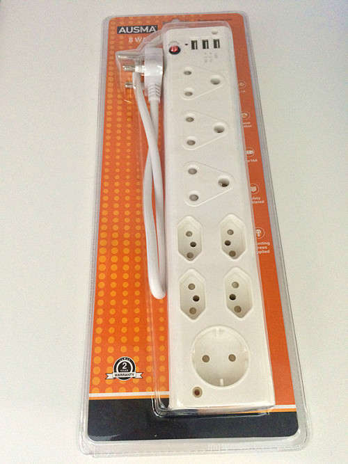 8 Way Multi-Plug with USB Charger 2 Year Warranty