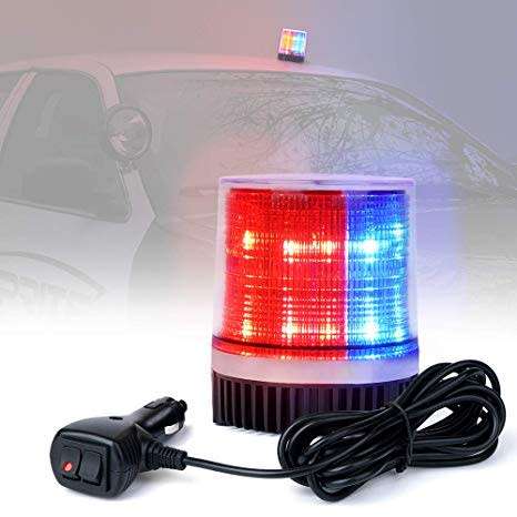 Roll over image to zoom Fom Vehicle Strobe Warning Light Magnetic Mount - Blue & Red Fom Vehicle