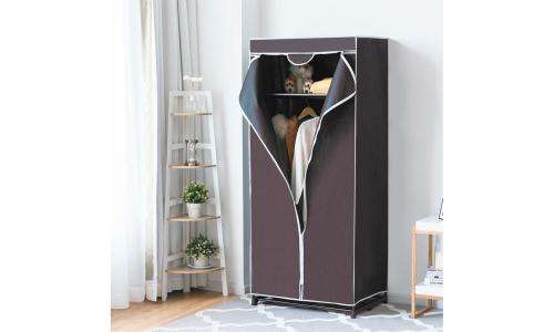 STORAGE WARDROBE CLOTHES  WITH PROTECTIVE COVER  IN SIDE NEW  ONLY PACKAGING BOX LITTLE DAMAGE