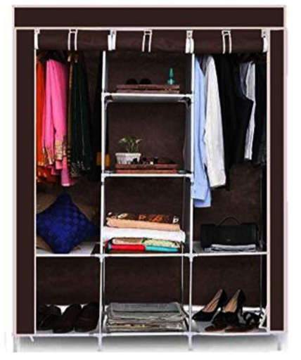 3 Door Storage Wardrobe  Red-Black-Blue-Brow