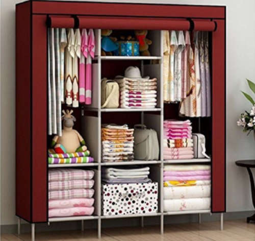 3 Door Storage Wardrobe  Red-Black-Blue-Brow