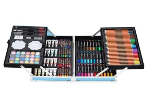 145 PCS Art Painting Drawing Stationery for Children Set-Pink-Blue