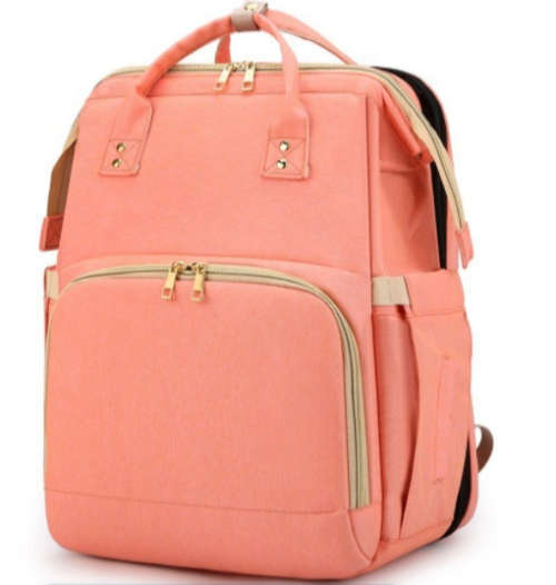 Multifunctional Diaper/Changing Bag with Crib (Pink)