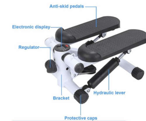 Adjustable Mini Stepper Fitness Swing With Training Tapes And LCD Display