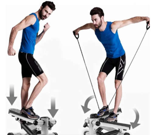 Adjustable Mini Stepper Fitness Swing With Training Tapes And LCD Display
