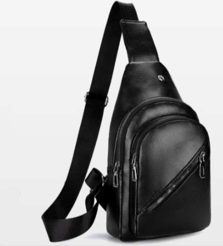 New sports and leisure chest bag men`s outdoor messenger shoulder bag - Black