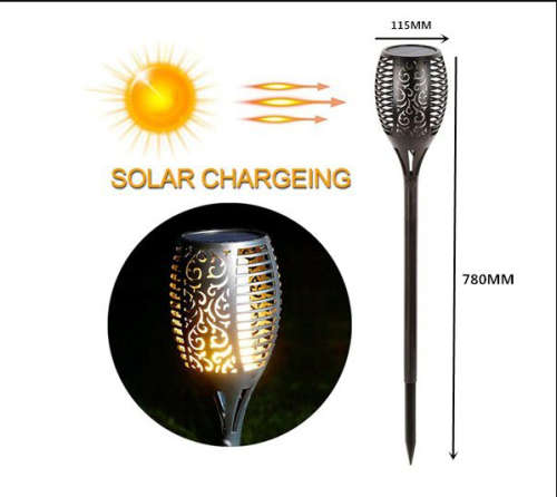 Solar LED Flickering Flame Outdoor Light - Pack of 2