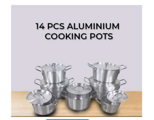 14 pcs Aluminum cooking pot set.