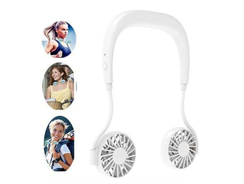 Portable Fan Hands-Free Neck Fan Hanging USB Rechargeable - White