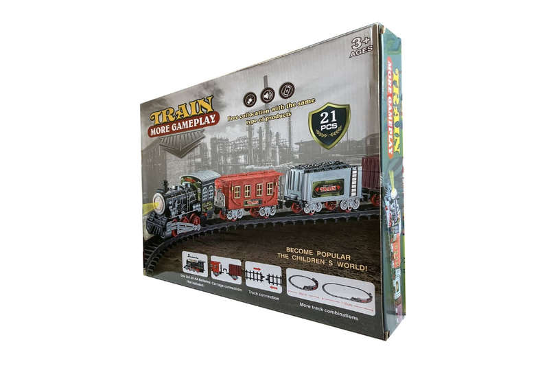 Toy Steam Train set with Tracks in 21 Pieces