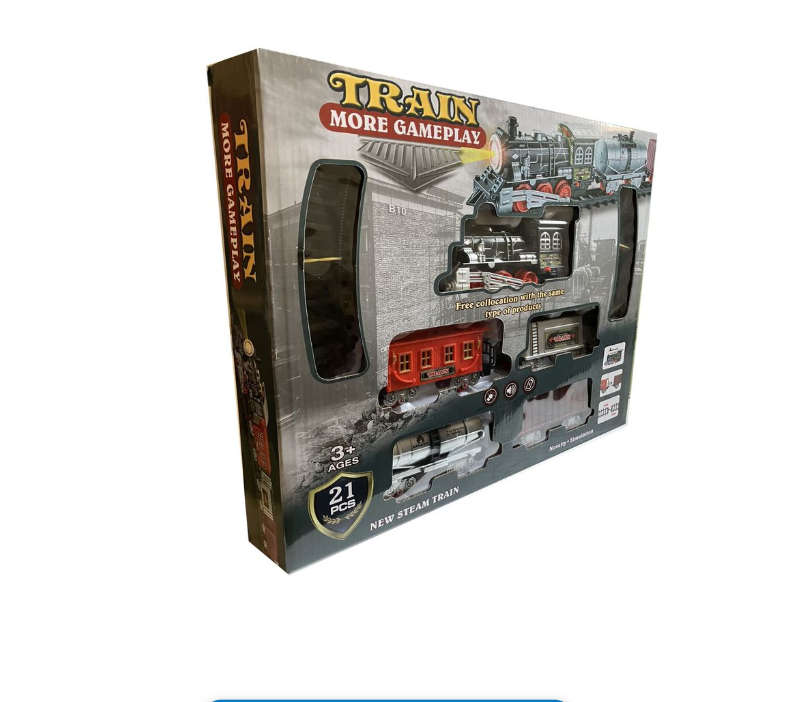 Toy Steam Train set with Tracks in 21 Pieces