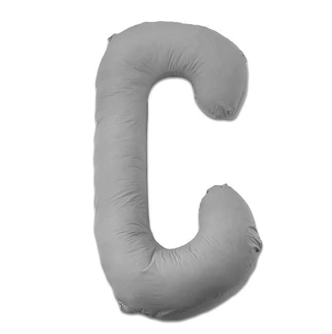 DNA TRAX Pregnancy Support C Shaped Pillow [Grey & Beige]