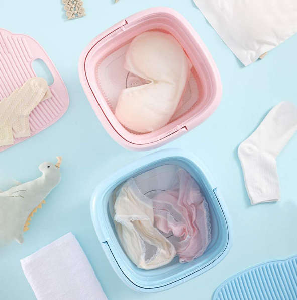 Portable Folding Bucket Compact Washing Machine with Handle