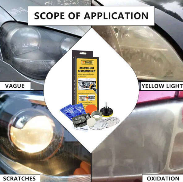 Car Headlight Lens Restoration Repair Kit Polishing Cleaner Cleaning Tool