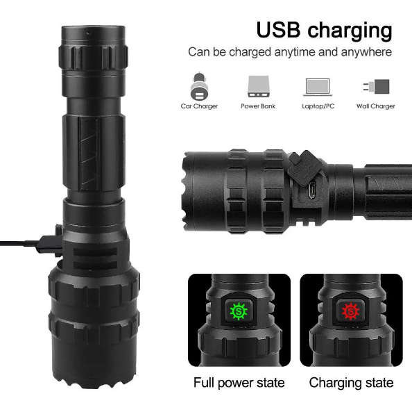 Tactical LED Bulb Tactical Hunting Torch with Barrel Mount & Remote