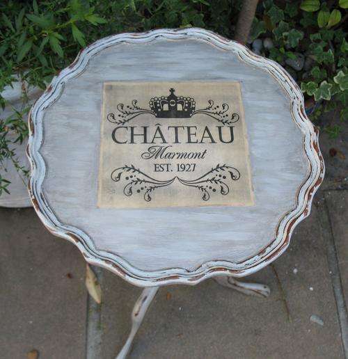 Charming vintage French painted wine table