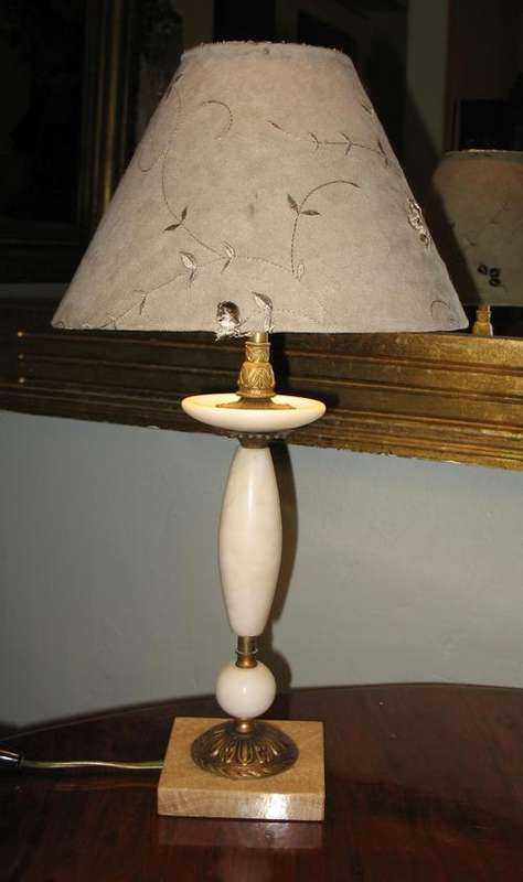 Lovely vintage marble and brass lamp