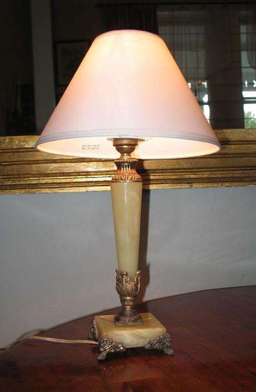 Vintage brass and alabaster marble lamp
