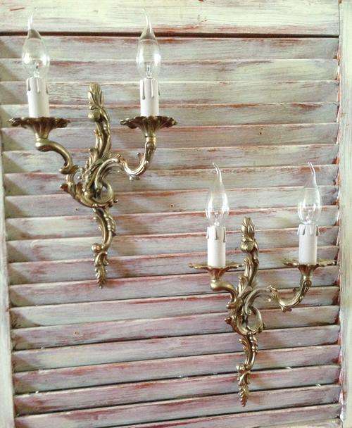 Vintage French pair of wall sconces lights