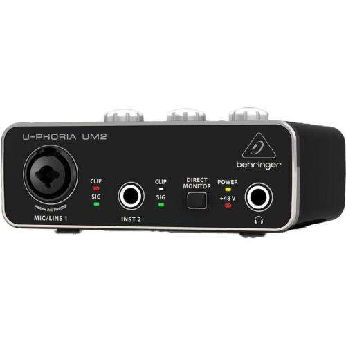 BEHRINGER UM2 2x2 USB Soundcard/Audio Interface with XENYX Mic Preamplif