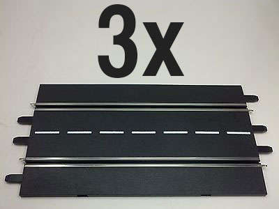 3 x Carrera Slot Car Standard Straights