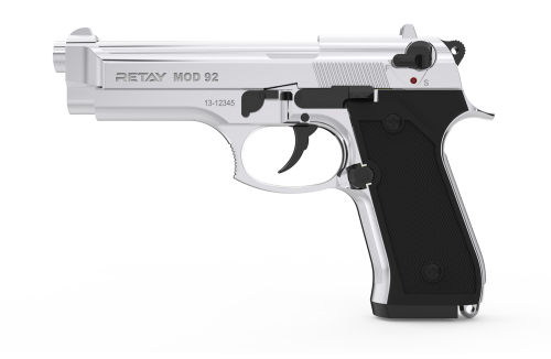 Retay Pepper Gun - Mod 92 Silver - Includes Gun Case, Cleaning Rod, Oil and Flare Attachemnt
