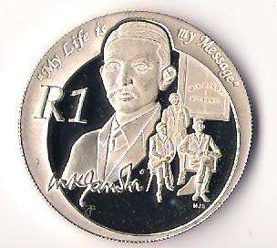 Protea Series - Uncirculated R1 Mahatma Ghandi Sterling Silver