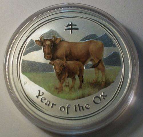 1Troy Oz 2009 Enamelled Australian Year of the Ox (VERY LIMITED)